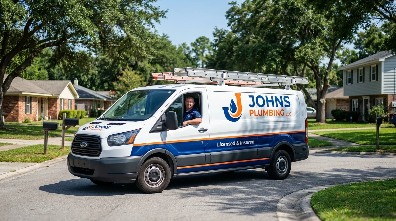 Johns Plumbing LLC service van in Covelo, CA