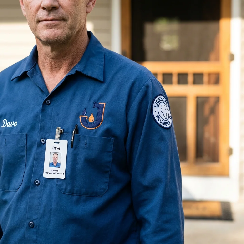 Licensed plumber showing ID badge in Covelo, CA