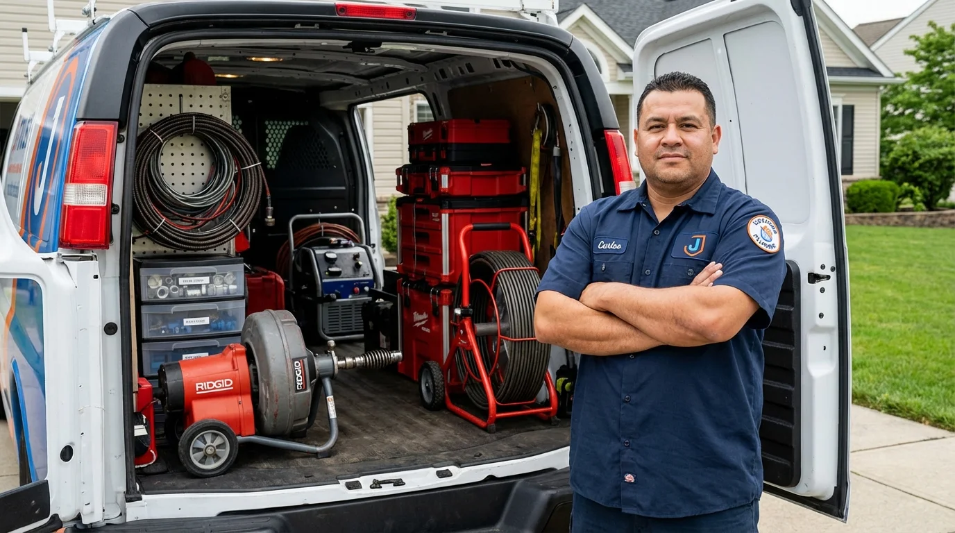 Professional drain cleaning equipment and Johns Plumbing LLC plumber in Covelo