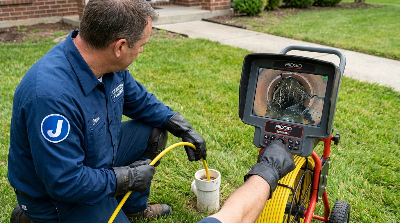 Sewer camera inspection being performed by Johns Plumbing LLC in Covelo