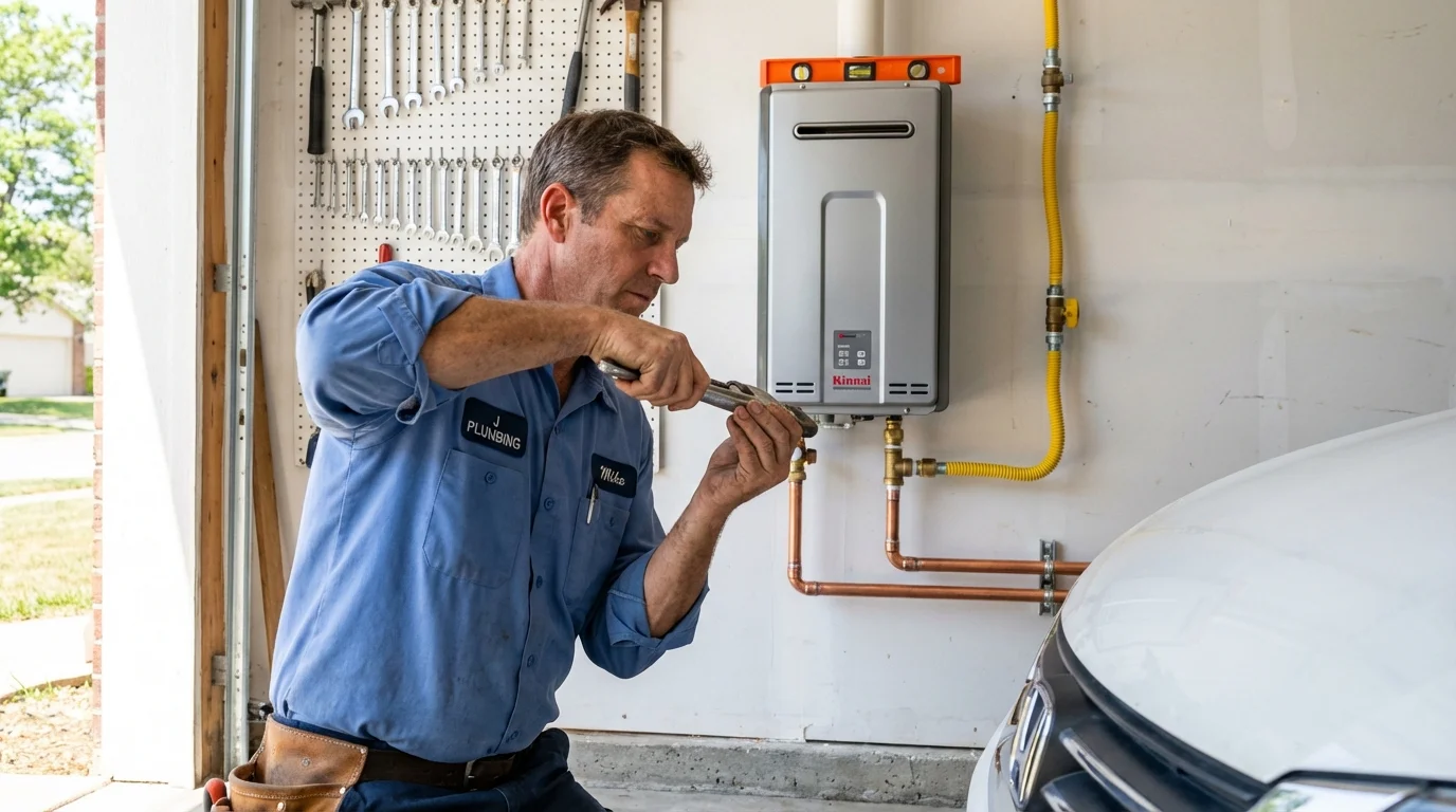 Tankless water heater installation by a Johns Plumbing LLC plumber in Covelo